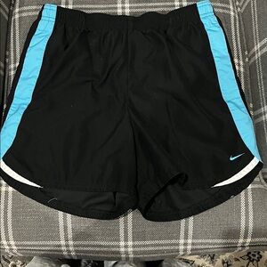 Nike Women's Black Shorts with Blue Accents